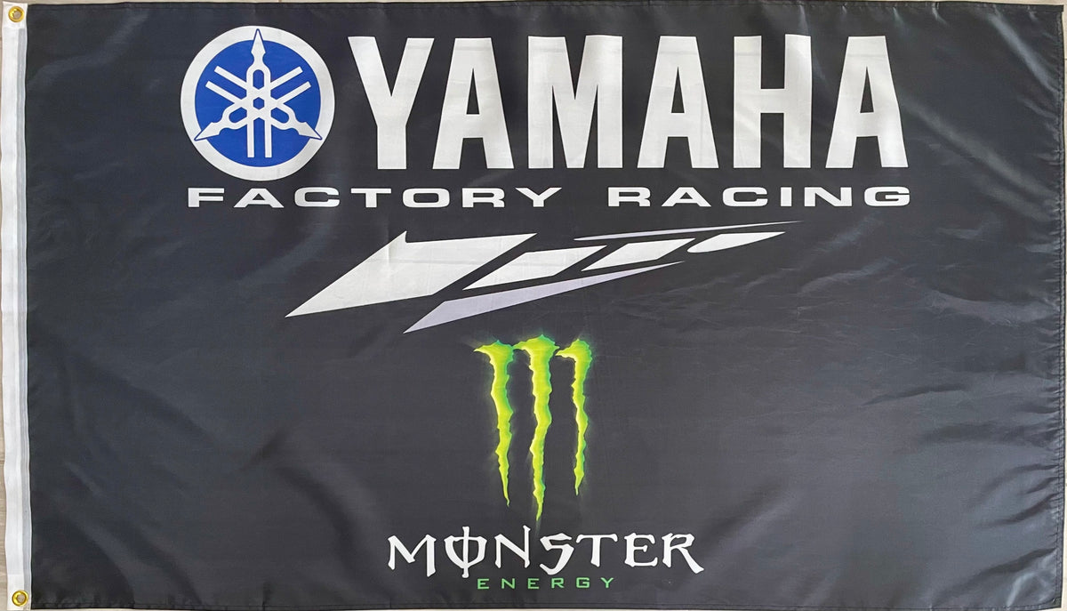 YAMAHA FACTORY RACING MONSTER 3X5FT FLAG BANNER MAN CAVE GARAGE – Flag ...