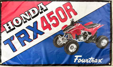 HONDA TRX 450R FOURTRAX 3x5ft FLAG BANNER MAN CAVE GARAGE