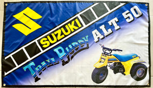 SUZUKI ALT 50 TRAIL BUDDY TRIKE 3x5ft FLAG BANNER MAN CAVE GARAGE