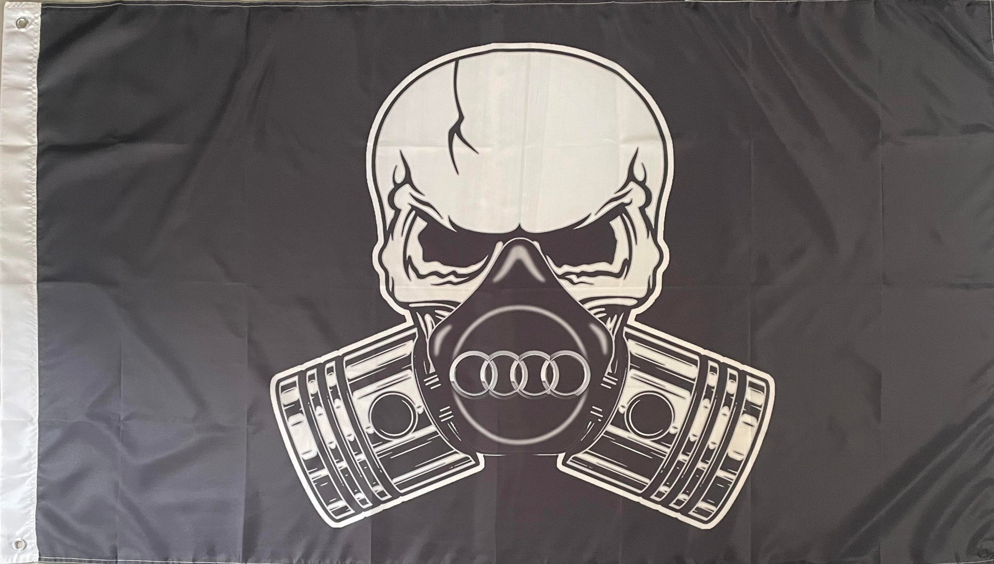 AUDI SKULL 3x5ft FLAG BANNER MAN CAVE GARAGE
