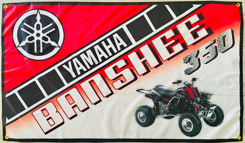 YAMAHA BANSHEE RED OFF-ROAD 3x5ft FLAG BANNER MAN CAVE GARAGE