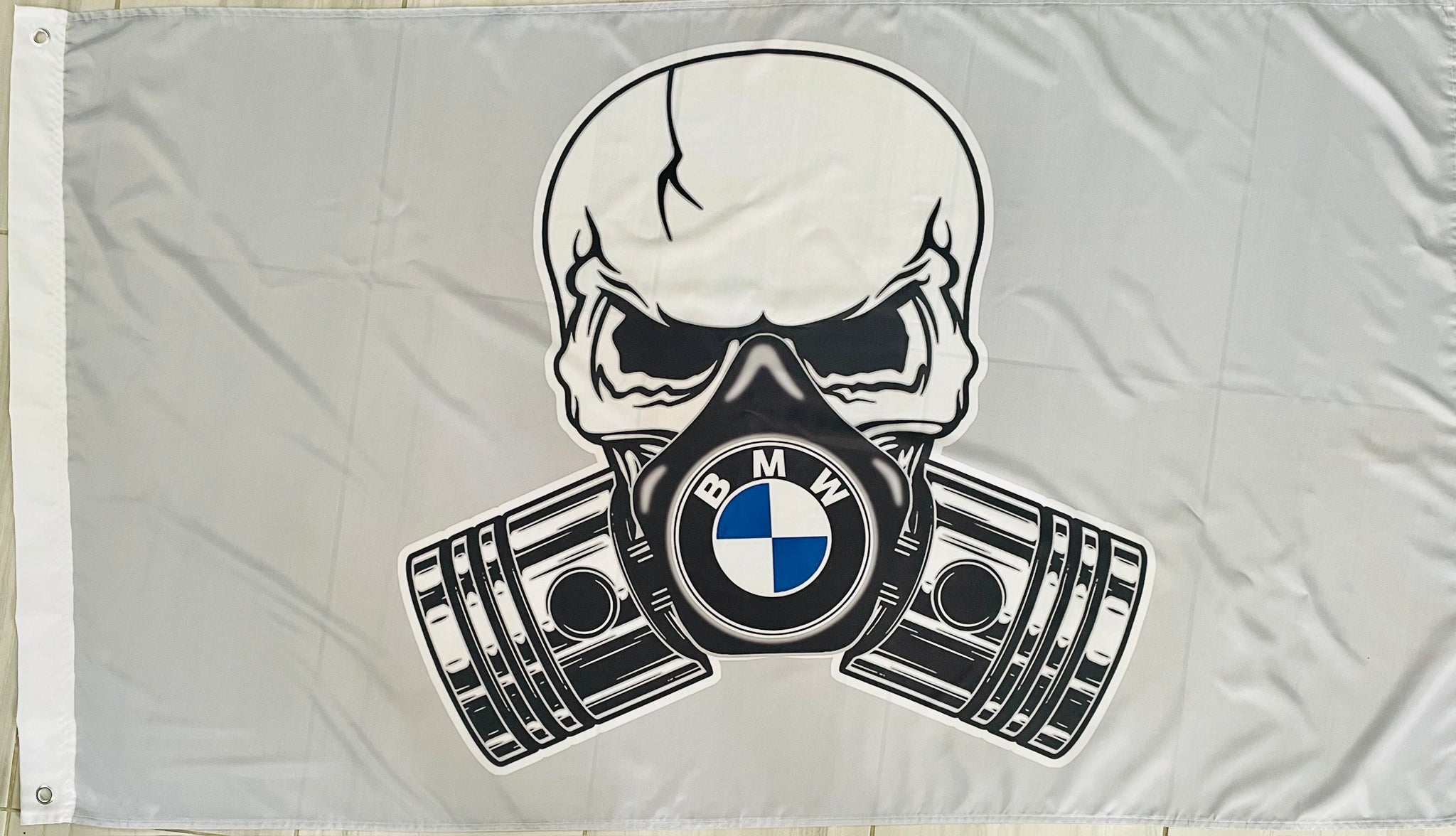 BMW SKULL 3X5FT FLAG BANNER MAN CAVE GARAGE