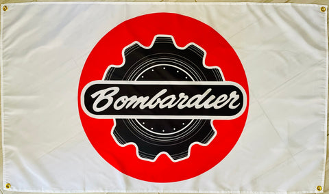 BOMBARDIER SNOWMOBILES 3x5ft FLAG BANNER MAN CAVE GARAGE