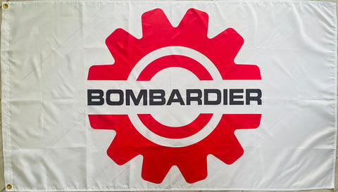 BOMBARDIER BRP VINTAGE WHITE 3X5FT FLAG BANNER MAN CAVE GARAGE