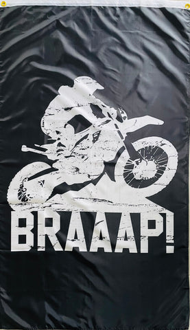 BRAAP MOTORCYCLES ENDURO MOTOCROSS 3x5ft FLAG BANNER MAN CAVE GARAGE