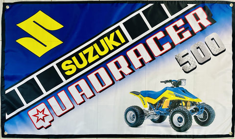 SUZUKI QUADRACER 500 ATV 3x5ft FLAG BANNER MAN CAVE GARAGE