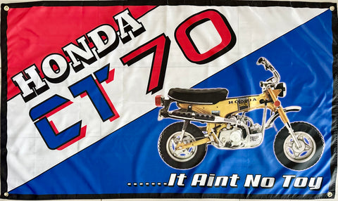 HONDA CT 70 MINI-TRAIL MOTORCYCLES 3X5FT FLAG BANNER MAN CAVE GARAGE