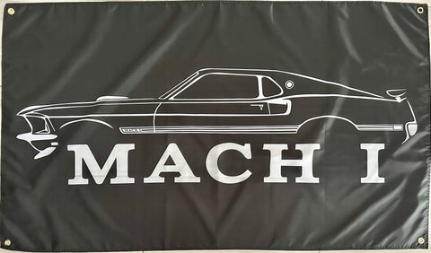 FORD MUSTANG MACH 1 3X5FT CARS FLAG BANNER MAN CAVE GARAGE