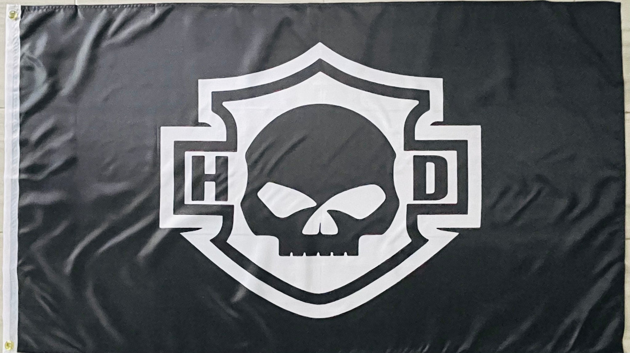 HARLEY-DAVIDSON LOGO SKULL MOTORCYCLES 3x5ft FLAG BANNER MAN CAVE GARAGE