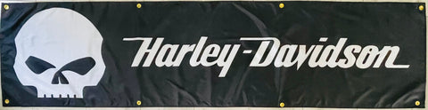 HARLEY-DAVIDSON SKULL MOTORCYCLES 2X8FT FLAG BANNER MAN CAVE GARAGE