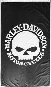 HARLEY-DAVIDSON WILLIE G SKULL MOTORCYCLES 3x5ft FLAG BANNER MAN CAVE GARAGE