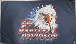 HARLEY-DAVIDSON EAGLE 3X5FT FLAG BANNER MAN CAVE GARAGE