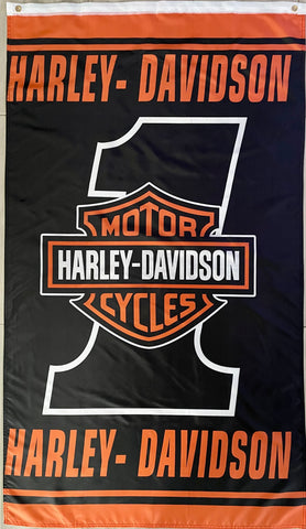 HARLEY-DAVIDSON ORANGE 3X5FT FLAG BANNER MAN CAVE GARAGE