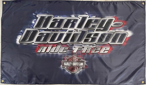 HARLEY-DAVIDSON RIDE FREE 3X5FT FLAG BANNER MAN CAVE GARAGE