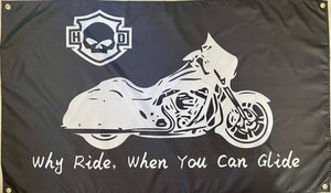 HARLEY-DAVIDSON STREET GLIDE MOTORCYCLES 3X5FT FLAG BANNER MAN CAVE GARAGE