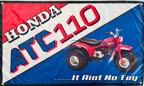 HONDA ATC 110 TRIKE 3x5ft FLAG BANNER MAN CAVE GARAGE