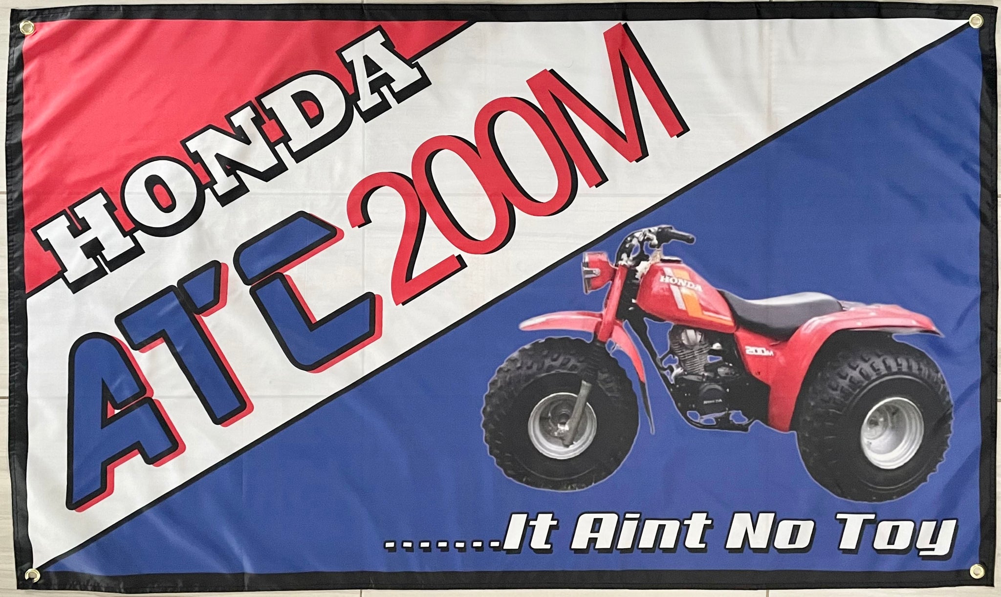 HONDA ATC 200M TRIKE 3X5FT FLAG BANNER MAN CAVE GARAGE