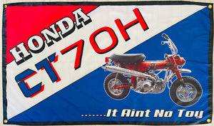 HONDA CT 70H MINI-TRAIL MOTORCYCLE 3X5FT FLAG BANNER MAN CAVE GARAGE