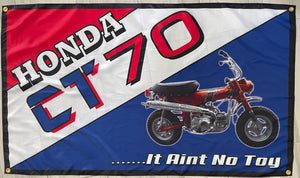 HONDA CT 70 MINI-TRAIL MOTORCYCLES 3X5FT FLAG BANNER MAN CAVE GARAGE