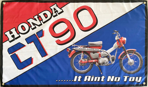 HONDA CT90 RED 3X5FT FLAG BANNER MAN CAVE GARAGE