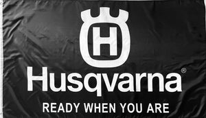 HUSQVARNA READY WHEN YOU ARE 3x5ft FLAG BANNER MAN CAVE GARAGE