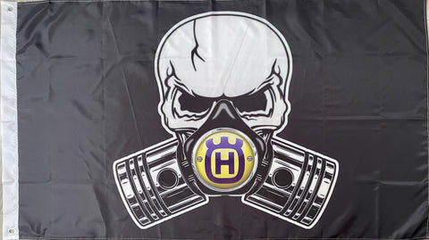HUSQVARNA SKULL 3X5FT FLAG BANNER MAN CAVE GARAGE