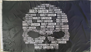 HARLEY DAVIDSON SKULL LOGO 3x5ft FLAG BANNER MAN CAVE GARAGE