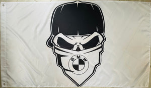 BMW SKULL 3X5FT FLAG BANNER MAN CAVE GARAGE