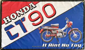 HONDA CT 90 BLUE MOTORCYCLE 3x5ft FLAG BANNER MAN CAVE GARAGE
