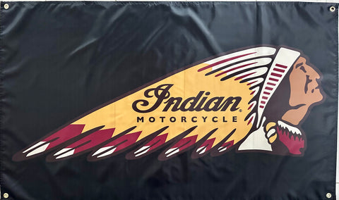 INDIAN MOTORCYCLE 3X5FT FLAG BANNER MAN CAVE GARAGE