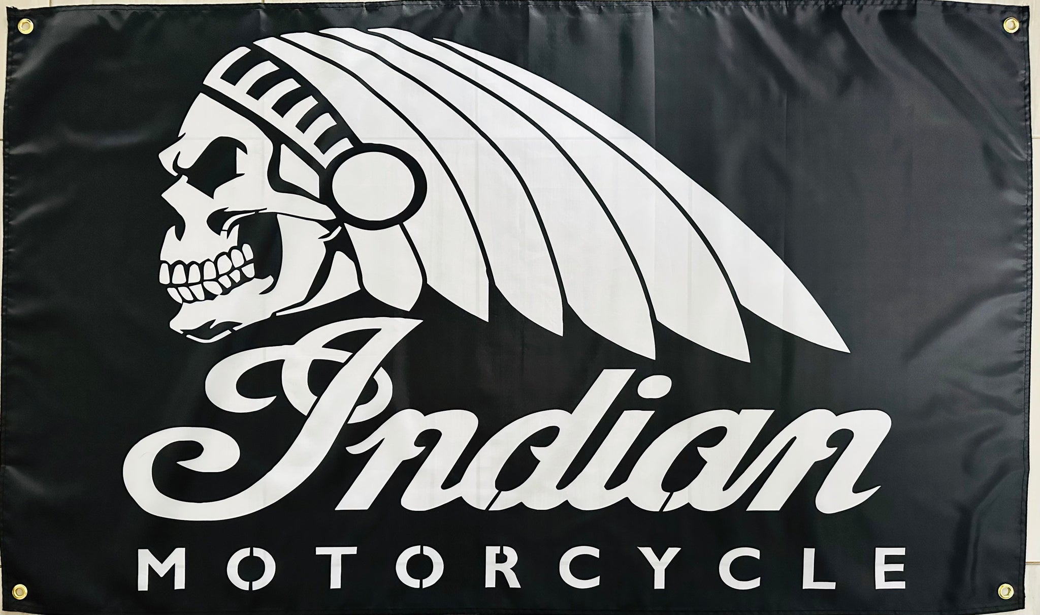 INDIAN MOTORCYCLE 3X5FT FLAG BANNER MAN CAVE GARAGE