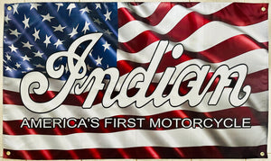 INDIAN MOTORCYCLE 3X5FT FLAG BANNER MAN CAVE GARAGE