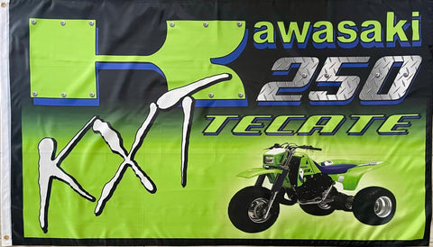 KAWASAKI TECATE KXT 250 TRIKE 3x5ft FLAG BANNER MAN CAVE GARAGE