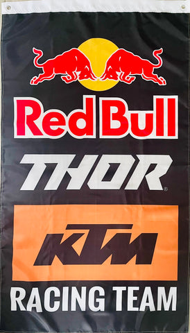 KTM THOR RED BULL MOTORCYCLES 3x5ft FLAG BANNER MAN CAVE GARAGE
