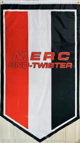 MERC MERCURY SNOW TWISTER TRIANGLE 3x5ft FLAG BANNER MAN CAVE GARAGE