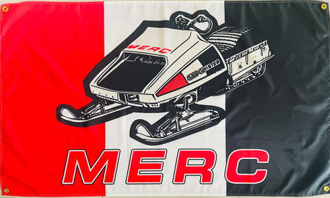 MERC MERCURY SNOWMOBILES 3x5ft FLAG BANNER MAN CAVE GARAGE