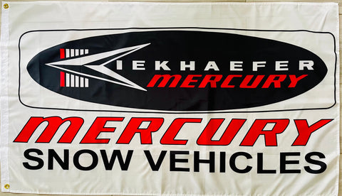 MERCURY KIEKHAFFER SNOWMOBILES 3x5ft FLAG BANNER MAN CAVE GARAGE