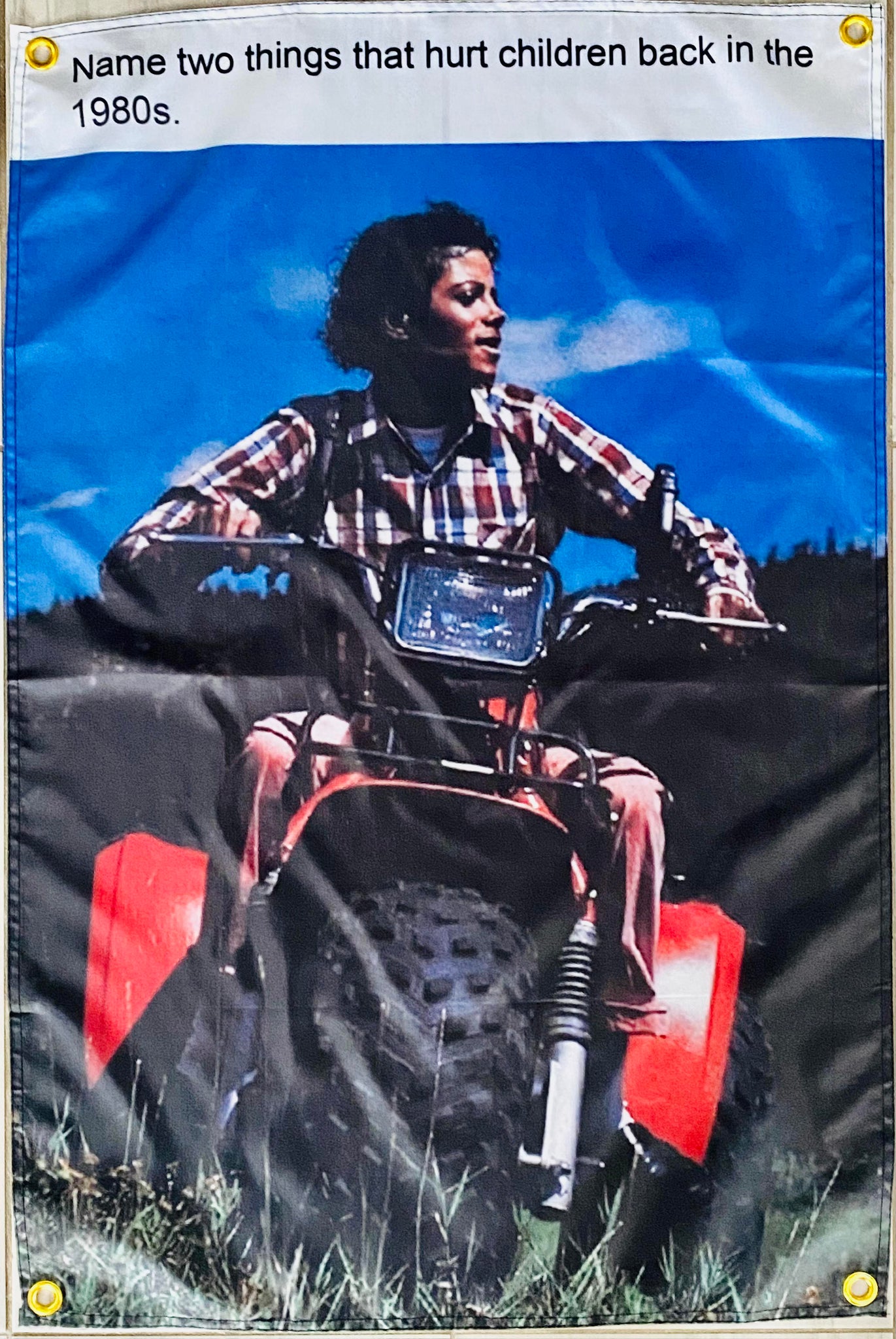 MICHAEL JACKSON ATC TRIKE BIG RED 2X3FT FLAG BANNER MAN CAVE GARAGE