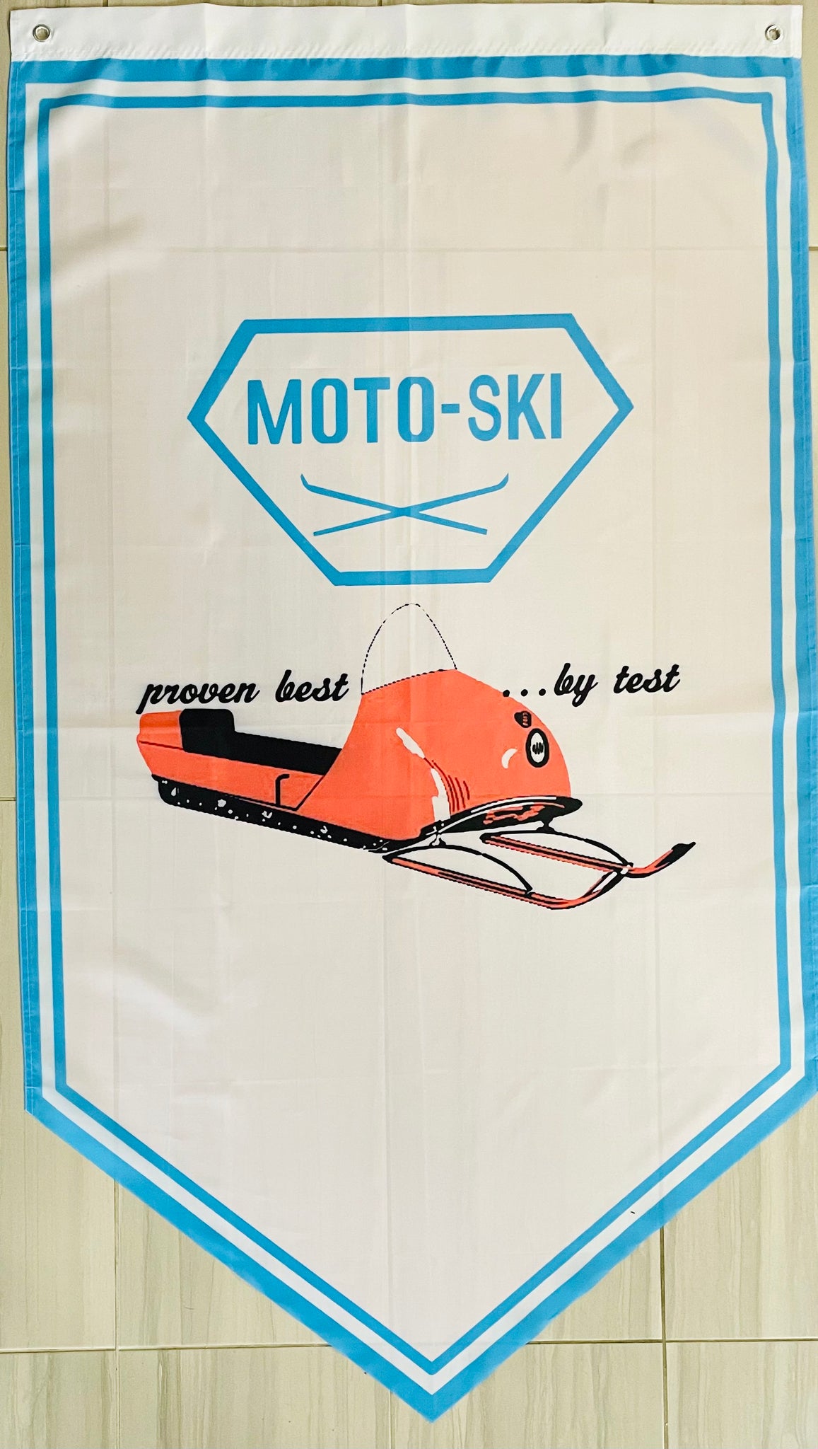 MOTO-SKI SNOWMOBILES TRIANGLE 3x5ft FLAG BANNER MAN CAVE GARAGE