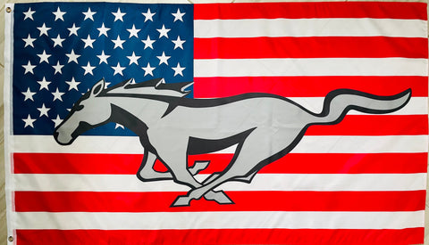 MUSTANG USA 3X5FT FLAG BANNER MAN CAVE GARAGE