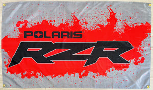 POLARIS RZR SxS GRAY 3x5ft FLAG BANNER MAN CAVE GARAGE