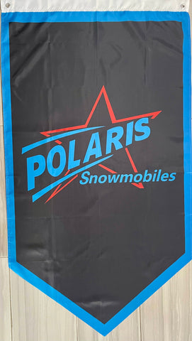 POLARIS SNOWMOBILES TRIANGLE 3x5ft FLAG BANNER MAN CAVE GARAGE