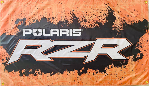 POLARIS RZR ORANGE 3X5FT FLAG BANNER MAN CAVE GARAGE