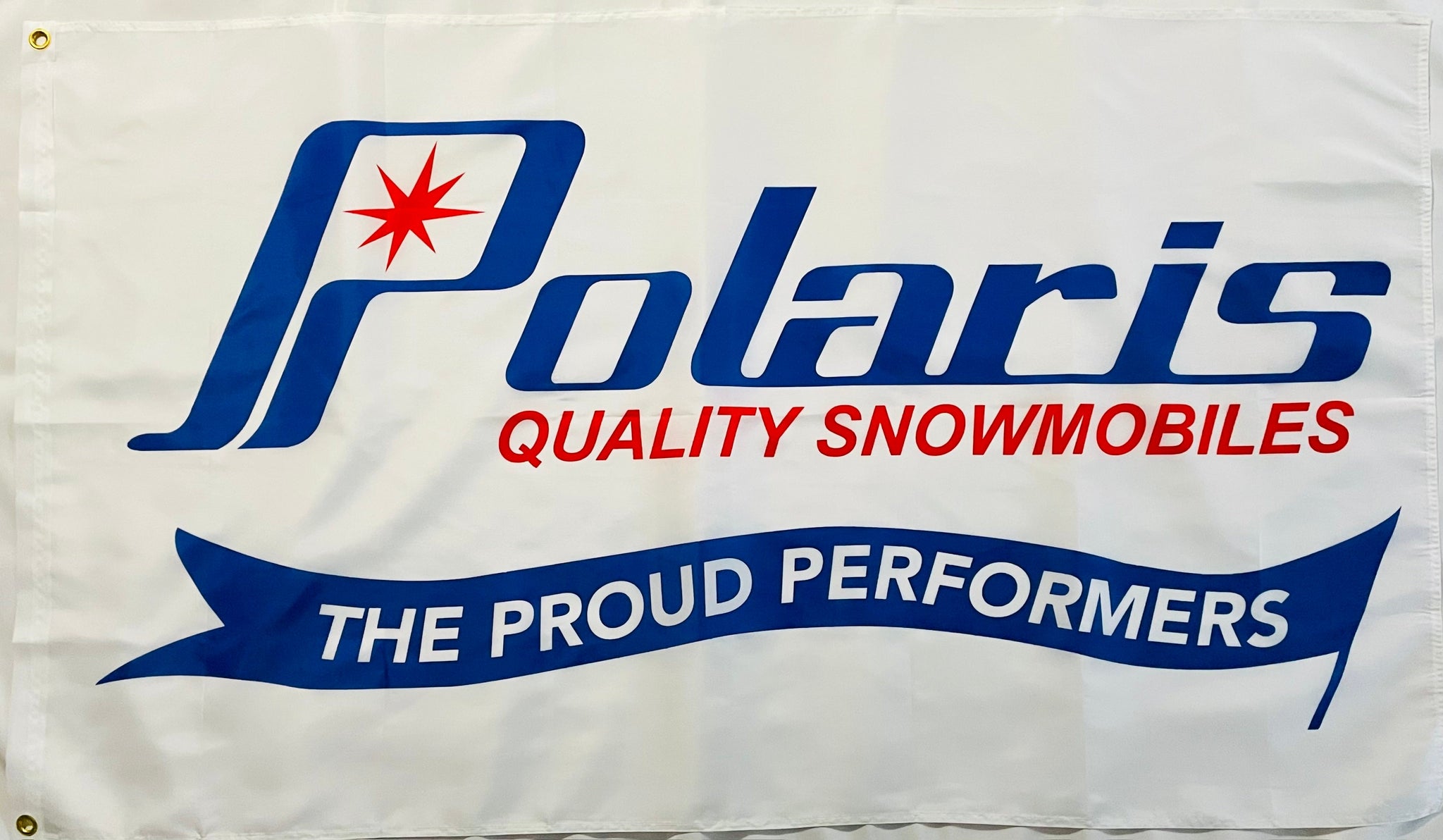 POLARIS SNOWMOBILES VINTAGE THE PROUD PERFORMERS 3X5FT FLAG BANNER MAN CAVE GARAGE
