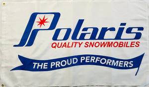 POLARIS SNOWMOBILES VINTAGE THE PROUD PERFORMERS 3X5FT FLAG BANNER MAN CAVE GARAGE