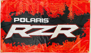 POLARIS RZR SxS RED 3x5ft FLAG BANNER MAN CAVE GARAGE