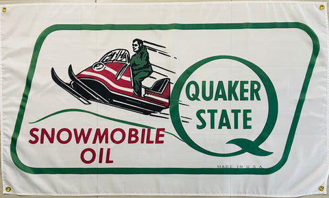 QUAKER STATE SNOWMOBILES 3x5ft FLAG BANNER MAN CAVE GARAGE