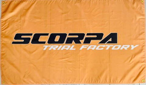 SCORPA TRIAL FACTORY MOTORCYCLES 3X5FT FLAG BANNER MAN CAVE GARAGE