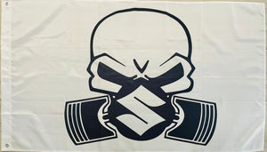 SUZUKI SKULL 3X5FT FLAG BANNER MAN CAVE GARAGE