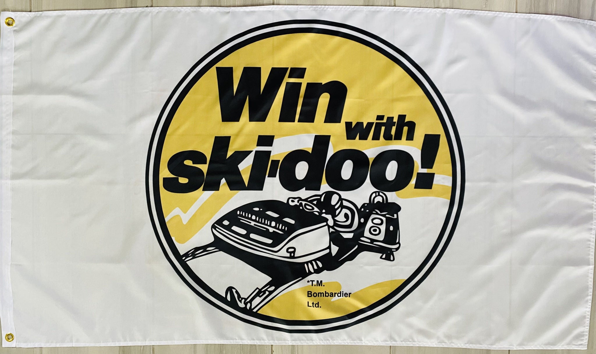 SKI-DOO WIN WITH DOO 3x5ft FLAG BANNER MAN CAVE GARAGE